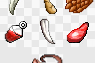 make pixel item, pixel props, pixel UI, for your game