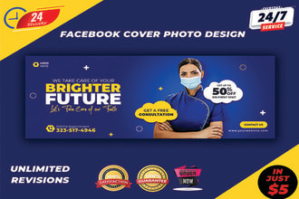 design facebook cover ads and other social media banner 24hr