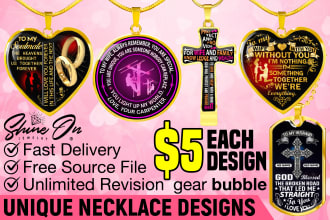 create unique jewelry necklace design for shineon and gearbubble