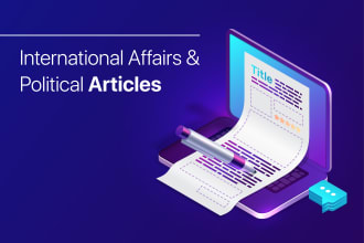 write international relations and political articles