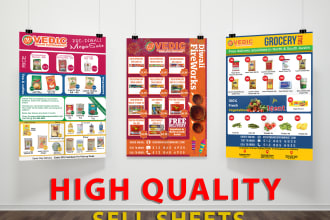 make  unique product sell sheet , line sheet and menu design
