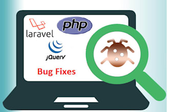 fix html, css, js, php, laravel, bootstrap bugs, errors