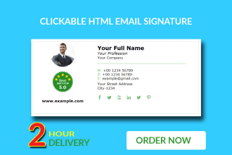 beautiful HTML gmail signature for your outlook, iphone and apple etc