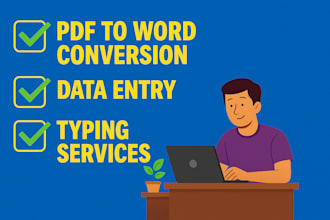 data entry, typing work in excel and word