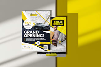 design an awesome flyer, poster, business card or postcard