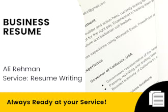 write you fully optimised business resume