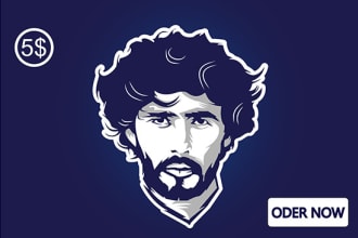 design minimalist cartoon vector face logo for your any photo within 24 hours