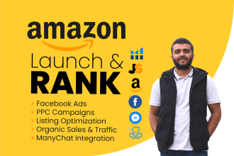 launch and rank your amazon fba product with facebook ads, PPC, manychat, SEO