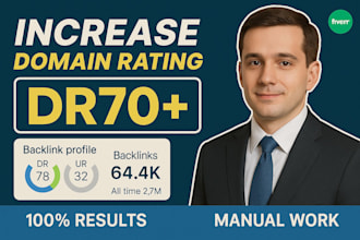 increase ahrefs domain rating DR 70 plus fast
