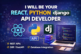 be your react, python django api developer