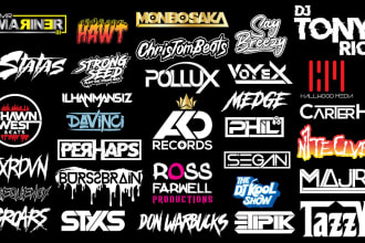 design dj music, producer studio record label, band logo