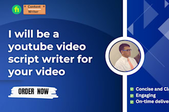 be a youtube video script writer for your video