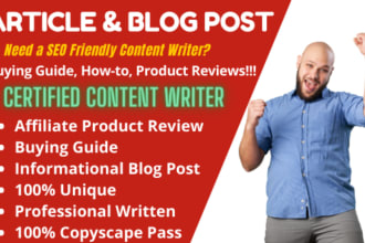 be your 1500 words  SEO article and amazon affiliate writer