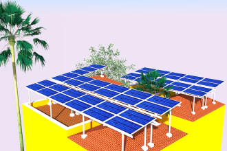 design solar system using sketchup 3d model and simulation