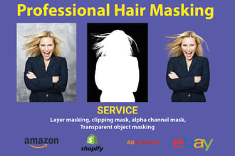 do hair masking and background remove or clipping path