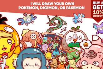 draw your own kawaii pokemon, digimon, or fakemon characters