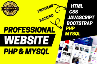 develop website, web app using php mysql database