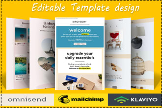 design omnisend or klaviyo and mailchimp editable template