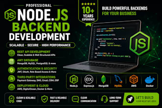 develop node js rest apis and backend applications