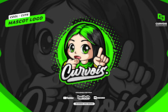 design cool mascot logo for gaming sport stream etc
