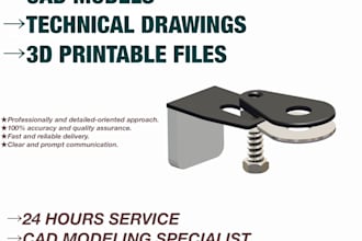 design cad models, technical drawings, and 3d printable files for your product