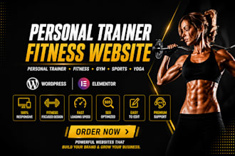 develop personal trainer, fitness, gym, sports, yoga website