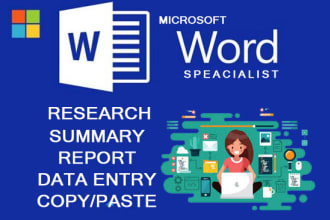 create research report, summary, plagiarism free word doc