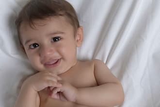 shoot video or photo of your item with cute baby model