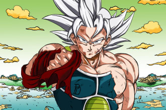 draw you or your comic in dragon ball style