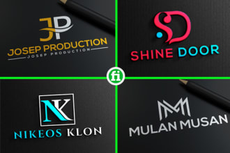 do professional initial letters monogram text logo design