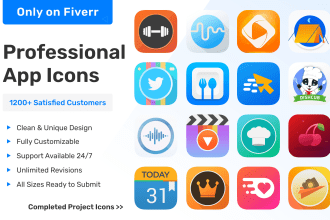 design modern mobile app icon or logo for app or playstore