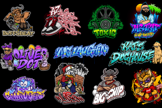 create a logo design in the dope style of graffiti