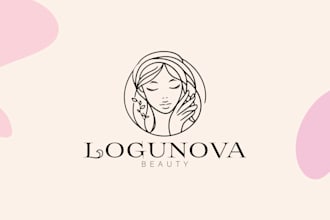 design a minimalist beauty logo for skincare and fashion
