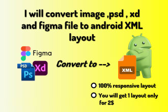 convert image, PSD, xd, and figma file to android XML layout