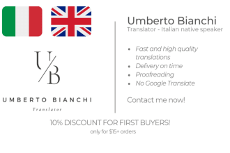manually translate english to italian with proofreading