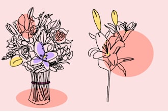 custom floral illustrations elegant flower designs
