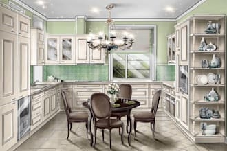 draw an interior design sketches illustration