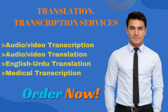 do english to urdu translation and transcription