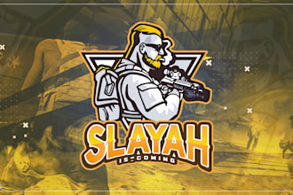 design gaming mascot logo, for esports twitch, youtube