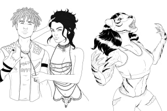 do lineart illustrations in high quality