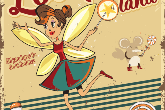 create unique retro,vintage flyer, poster, banner or sticker