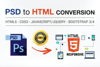 transform psd to html css javascript responsive design