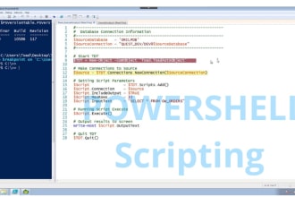 code powershell and python scripts with sql server