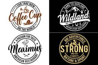 create retro vintage logo and t shirt design for you