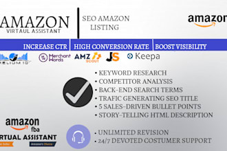 write SEO optimized amazon product listing and description