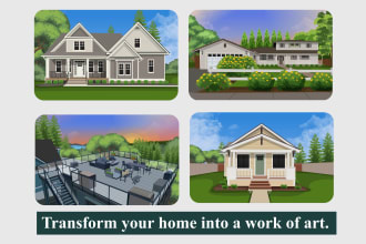 create vector art illustrations of your building or house