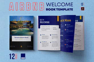 provide 12 page airbnb welcome book template