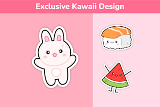 design cute kawaii character for your stickers or clipart
