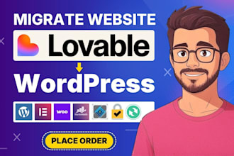 migrate lovable to wordpress website using elementor