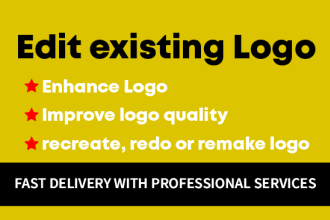 edit, recreate, redo or remake existing logo in high quality